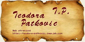 Teodora Patković vizit kartica
